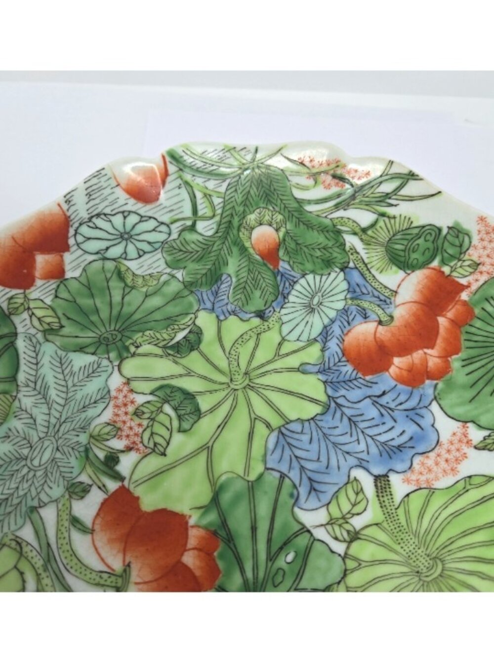 Vintage Napcoware, Lotus / Water Lilies, Wall Plate, Hand Painted In Hong Kong - Picture 8 of 9